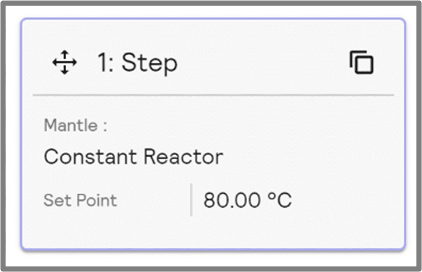 Figure 2. Step of Constant Reactor heating to 80 °C